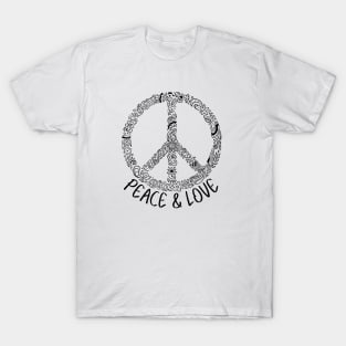 Hand Drawn Doodle Art Peace Symbol T-Shirt